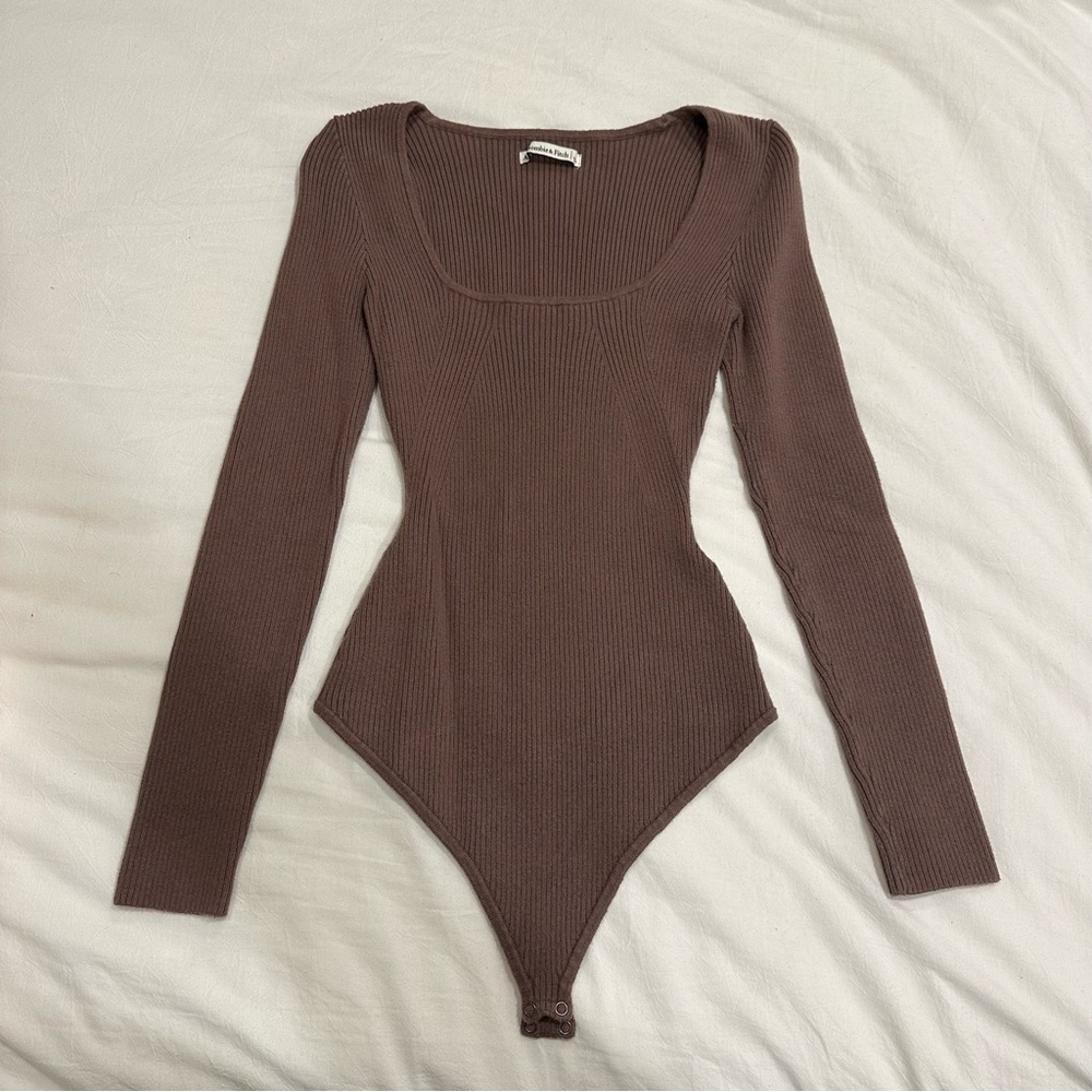 Abercrombie & Fitch Ribbed Brown Top ( Cotton Blend)